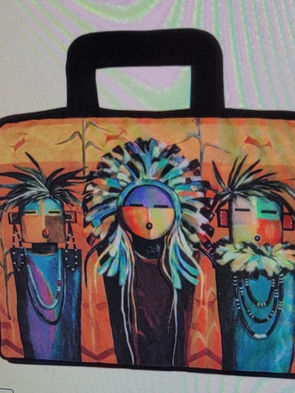 Native Style Print Small Laptop Bag
